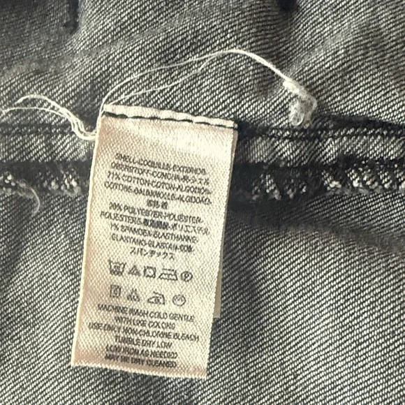 Free People charcoal Women's Moto-Style jean Jacket, size 4 - Picture 5 of 8